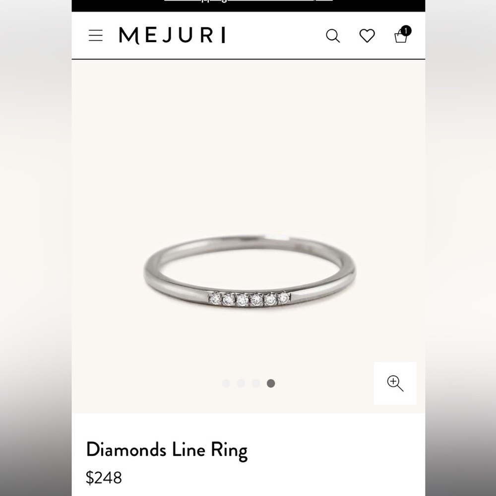 Mejuri Diamond line ring white gold sz 7